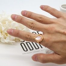 Custom Gemstone Pearl Jewelry Regulowany pierścionek zaręczynowy Jade 15 - 18mm dla kobiet