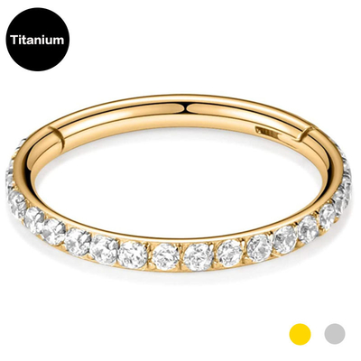 G23 Gold Titanium Piercing Biżuteria Clear Gems Nose Ring dla kobiet