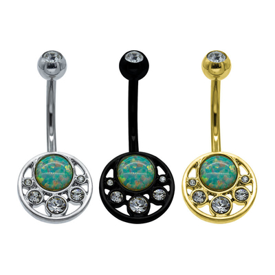 Kryształy Opal Design Belly Ring Biżuteria Biżuteria ze stali nierdzewnej dla kobiet