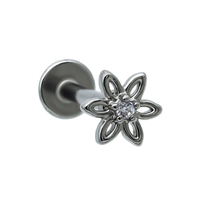 Flower Labret Piercing Jasne kryształy Surgcial Steel Brzana Szpilki Biżuteria