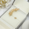 Luksusowe złote kolczyki ze stopu szpilki liść kształt kwiatu błyszczące kryształy 4 sztuki