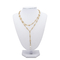 47mm złoty naszyjnik łańcuszkowy Faux Pearl Dangle Okrągłe obręcze Design Fashion Jewelry