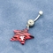 Czerwony Około Five Star Body Piercing Biżuteria Stal chirurgiczna 24mm