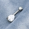 Okrągłe kolczyki do ciała Biżuteria Tear Drop Crystal Belly Ring Podwójna cyrkonia 10mm