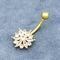 Złoty Body Piercing Biżuteria Kwiat Zwisający Pępek Piercing 12mm