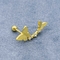 Kryształowe podwójne złote kolczyki motyle ze stali nierdzewnej 316 8mm