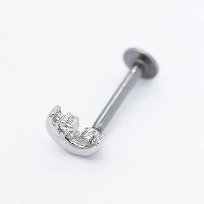 Clear Stone Side Labret Piercing Biżuteria Moon Lip Stud OEM ODM