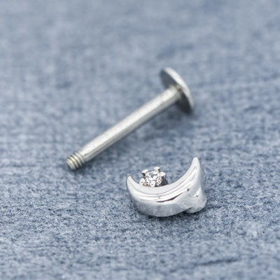 Clear Stone Side Labret Piercing Biżuteria Moon Lip Stud OEM ODM