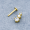 16ga Zircon Gems Labret Piercing Biżuteria Złota Lip Stud Stal nierdzewna 316L