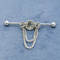 Clear Crystal Industrial Piercing Dangle Biżuteria 14G 38mm Kolor srebrny