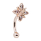 Różowe złoto Piercing brwi Biżuteria Wyczyść klejnoty Kwiat 16G Stal nierdzewna 316