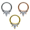 Bezbarwne cyrkonie Piercing do nosa Biżuteria Luksusowe kolczyki w nosie Materiał luzem 316l