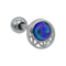 Kolczyk Chrząstka Daith Piercing Biżuteria Hollow w kształcie księżyca inkrustowany opalowym klejnotem
