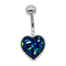 Hipoalergiczne pierścionki na pępek Rainbow Crystal Love Heart Dangle Biżuteria na pępek