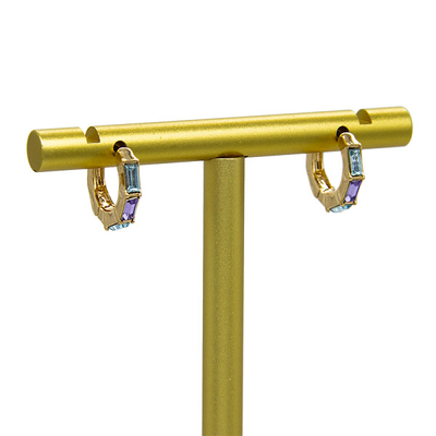 Kolczyki ze stali nierdzewnej Hoop Diamond Stud Kolczyki na chrząstkę Białe kolczyki z opalem